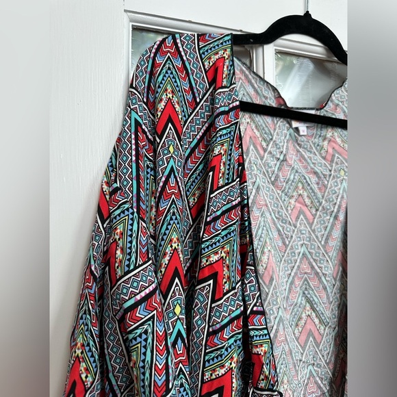 LuLaRoe Shirley Long Open Front Duster Kimono Cardigan Boho Aztec Size M NWT - Picture 2 of 10